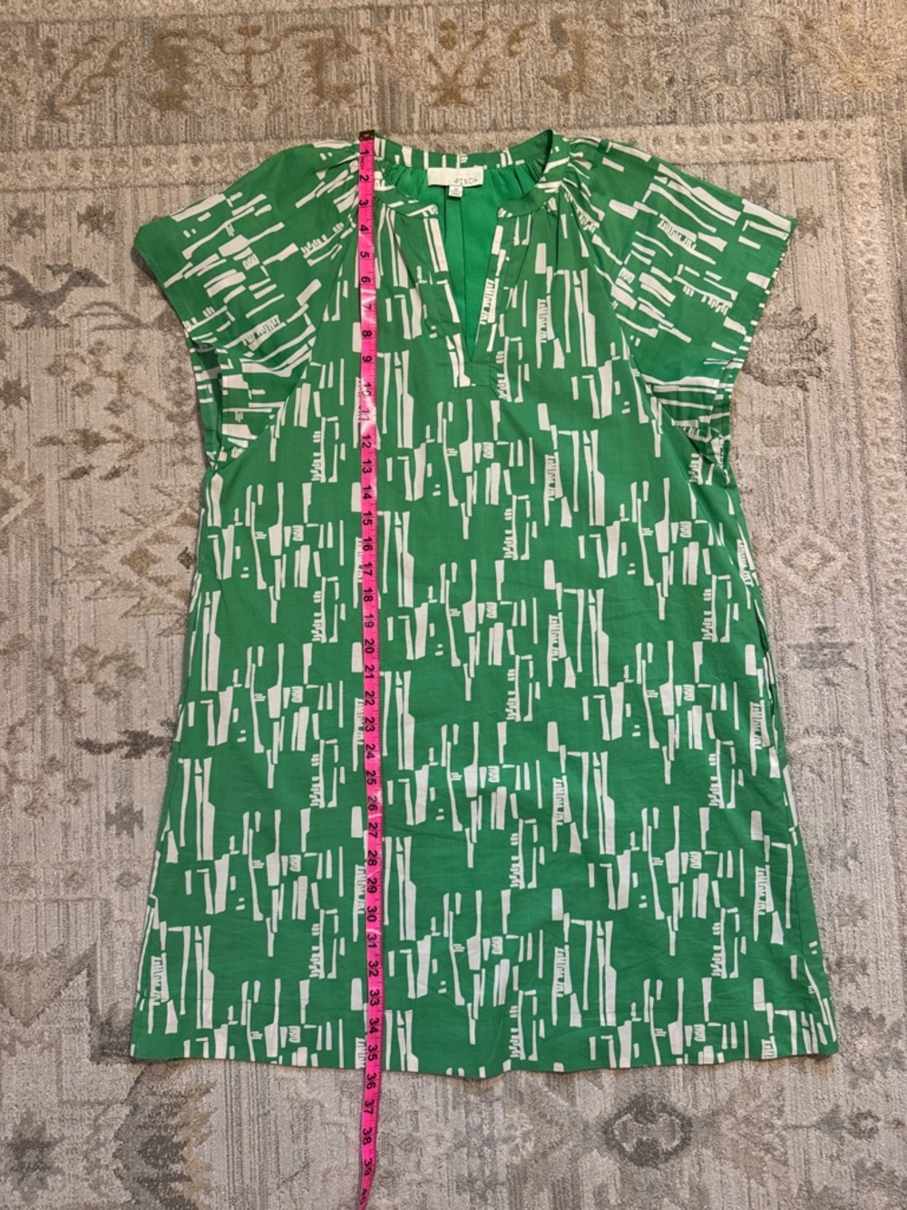 Pinch Green & White Printed Shift Dress - Picture 12 of 12